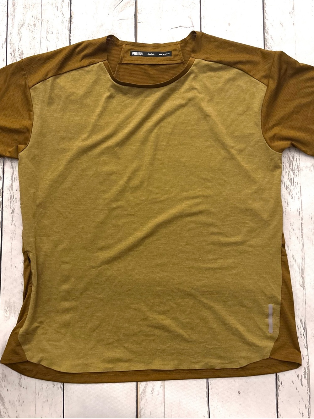 REÍ co op Two-Tone ochre rusty Crew Neck Men's Shirt